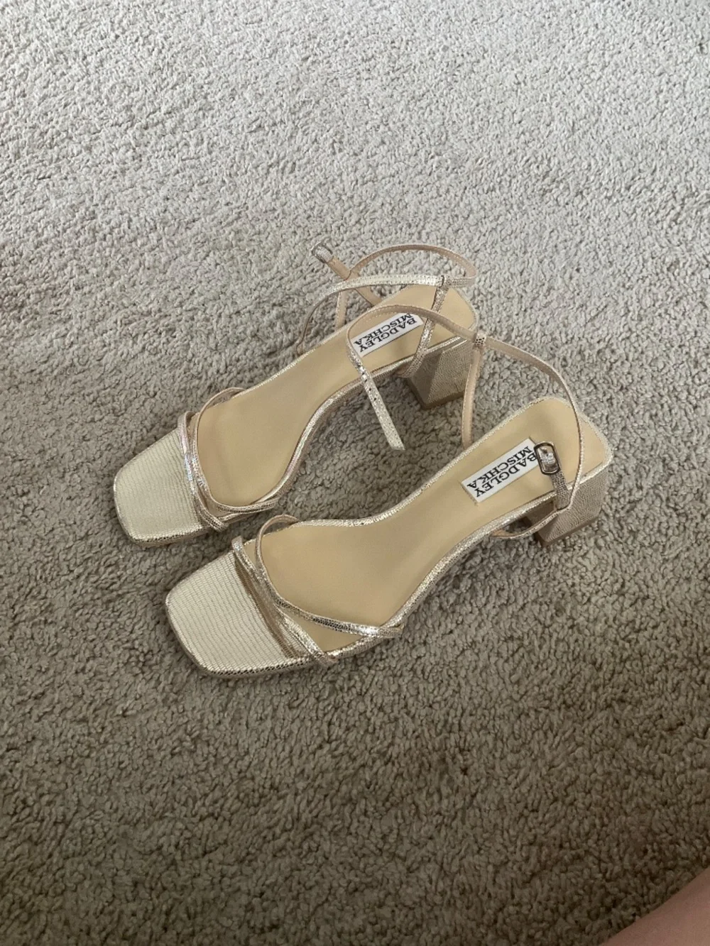 Badgley Mischka Carlota square-toe block heel sandals